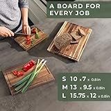 WALDWERK Cutting Board Set (15.75 x 12/13 x 9.5/10 x 7 in) out of Solid Acacia Wood - 0,8 in Thick Cutting Boards for Kitchen - Wood Cutting Boards (3 Boards)