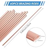 DEXLALA 60 Sticks Brazing Rods, BCuP-5 15% Silver Solder Copper Phosphor Welding Rods Industry Grade 0.050"x1/8"x10" for Air Conditioning, Refrigerator, Cold Storage, HVAC Units