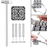 Watch Band Strap Link Pins Remover Repair Tool,24 in 1 Kit with 6 Extra Tips Replacement,20PCS Cotter Pin,Spring Bar Tool Set,1PCS Head Hammer