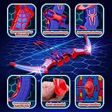 Spider Toys for Boys Age 3-4 4-6 6-8 8-12, Kids Toy BowArrow Shooting Set with Red & Blue LED Lights, Spider Quiver & Web Target, 8 Suction Cup Arrows, Toys Gifts for 3 4 5 6 7 8 9 10 12 Year Old Boys