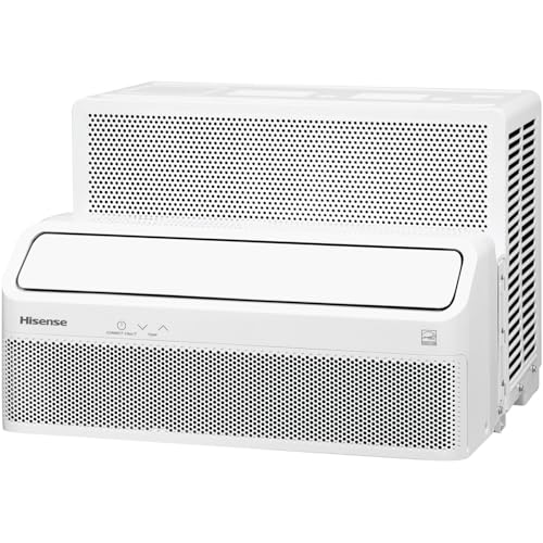Hisense AHLW1225TW1W, White 12,000 BTU UltraSlim Inverter Air Conditioner, Window AC Unit Cools 450 Sq. Ft, Remote Control Included