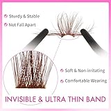 VEYESBEAUTY Brown Lash Clusters DIY Individual Lash Extensions Natural & Wispy Colored Lash Clusters Brown Xtreme 3D Fluffy Volume Eyelashes 8-16mm Mix Length Tray for Self Application