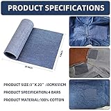 Blue Jeans Denim Patches 4 Rolls, Inside and Outside Iron On Patches, Jean Patches，Blue Denim Iron On Patches, for Jeans Clothing Hole Repairing and Decoration