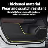 LUNQIN Car Door Anti Kick Pad for Honda CR-V CRV 2023 2024 2025 Hybrid Accessories Carbon Fiber Style Leather Sticker Door Sill Protector Cover Edge Guard Side Mat Interior Decoration Dirty Stickers