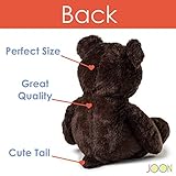 JOON Huge Teddy Bear - 38 Inches, Dark Brown, Fluffy Faux Fur, Ribbon & Bow Signature Footprints- Huggable & Lovable Joy - Gift for Baby Showers, Loved Ones – Perfect Large Cuddly Plush Toy Companion