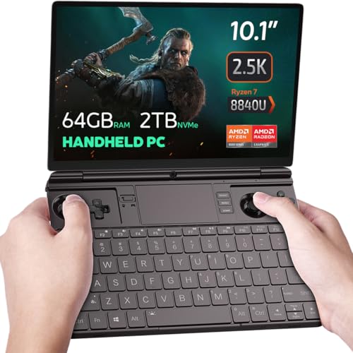GPD Win MAX 2 2024 Handheld Gaming PC with AMD Ryzen 7 8840U, Radeon 780M GPU, 64GB RAM, 2TB SSD, OcuLink, 10.1" IPS Display, Gaming Controls, Keyboard and touchpad