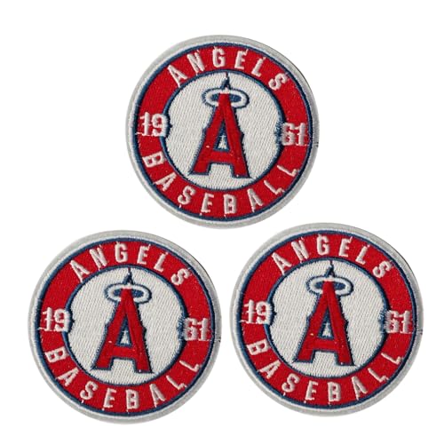 Yerchic Angels Patch Iron On Embroidered Circle Patches for Jacket Shirts Jeans Backpack Sew On Sewing Decorating DIY Craft 3IN