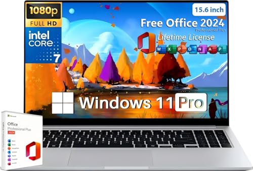 SAMSUNG Galaxy Book 4 Business Laptop AI PC, Office Pro 2024 Lifetime License, Intel 10-Core 7-150U, 16 GB RAM, 1 TB SSD, 15.6" FHD, Backlit KB, Fingerprint, HDMI, Windows 11 Pro, W/Accessories