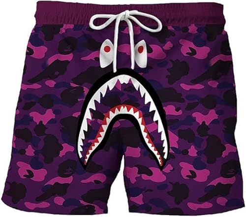 Fashion Shark Camo Unisex Shorts Sport Pants Casual Shorts Beach Shorts Swimming Pants M/5