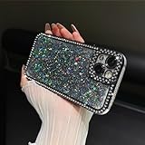 FABSPARK Case for iPhone 11,Glitter Crystal Diamond Rhinestones Sequin Shiny Bling Sparkly Glossy Luxury Electroplated Case,Aesthetic Cute Full Protection for iPhone 11,Black