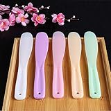 6Pcs Large Plastic Cosmetic Spatula Candy Color Reusable Cosmetic Mask Mixing Spoon Scoops Spatulas Stick Applicator Beauty Spa Makeup Tools for Facial Skin Care DIY Mask Mixing and Sampling Tool,