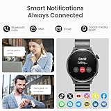 TOZO AMOLED S5 Smart Watch (Answer/Make Calls), 1.43’’ HD Screen for Men Women 100+ Sport Modes Fitness Watchs with Blood Oxygen/Sleep/Heart Rate Monitor, IP68 Waterproof, Stainless Steel Band