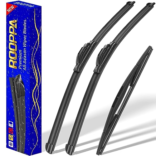 3 wipers Replacement for Mazda 3 2014-2018, Windshield Wiper Blades Original Equipment Replacement - 24"/18"/12" (Set of 3) U/J Hook