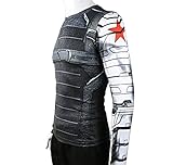 Rulercosplay Winter Soldier Shirt Long Sleeves Sport Shirt (XXL) Gray