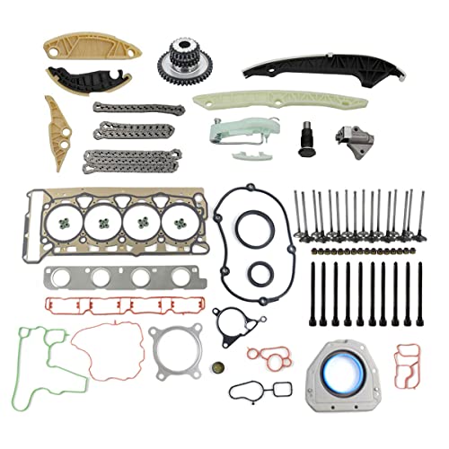 Flynsu Timing Chain Kit & Engine Valves Gasket Kit Replacement for 2009-2015 Audi A4 Q5 VW Jetta Passat Ti-guan 2.0 TSI CCTA CAEB Part# 06K109158AD 06H109469T