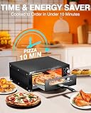 PYY Electric Pizza Oven Indoor Countertop Pizza Oven Commercial Pizza Maker Machine for Home with Timer Stainless Steel Pizza Cooker