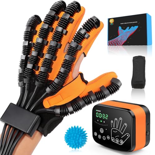 UnionMed Tech Rehabilitation Robot Gloves, 2025 Upgraded Stroke Hand Therapy Equipment, Arthritis Stroke Hemiplegia Patients Gloves Automatic Robotic Hand Trainer for Adults(Right-S)