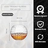 Golf Whiskey Glasses | Set of 2 | 15 OZ Golf Ball Shaped Old Fashioned Liquor, Cocktail Glass, Crystal Unique & Fun Drinking Glassware Accessories, Golfer Gift For Him, Husband, Father, Boyfriend, Her