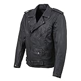 Milwaukee Leather Mdm1020 Men's Armored Black Waxed Denim Biker Jacket (as1, alpha, m, regular, regular)