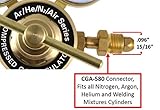 High Flow Regulator for Inert Gas - Inlet Connection: CGA580 - Outlet Connection: 1/2” Female NPT