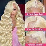 BABOSHOW 28 Inch Blonde Wig Human Hair 250 Density 613 13x6 Lace Front Wig Human Hair Body Wave Wigs for Black Women Human Hair Transparent Lace Wigs Pre Plucked with Baby Hair