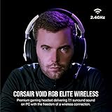 Corsair VOID RGB ELITE Wireless Gaming Headset - 7.1 Surround Sound - Discord Certified - iCUE Compatible - PC, Mac, PS5, PS4 - White