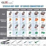 JRready ST6359 Deutsch Connector Kit, 2 3 4 6 8 12 Pin DT Connectors, Size 16 Solid Contacts 16-20AWG, Deutsch Crimp Tool, Deutsch Pin Removal Tool. Waterproof Automotive Electrical Connectors