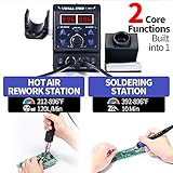 YIHUA 8786D I 2 in 1 Hot Air Rework and Soldering Iron Station with °F /°C, Cool/Hot Air Conversion, Digital Temperature Correction and Sleep Function