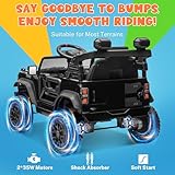 ENYOPRO 12V Licensed Ford Bronco Raptor Ride On Truck Car for Kids, Electric Play Car Ride-On Toy w/Parent Remote Control, 4-Wheel Suspension, Bluetooth Music, LED Lights, Ideal Kids Car Gift (Black)