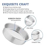 E-far 8 Inch Cake Pan Set of 4, Stainless Steel Round Layer Cake Baking Pans, Non-Toxic & Healthy, Mirror Finish & Dishwasher Safe