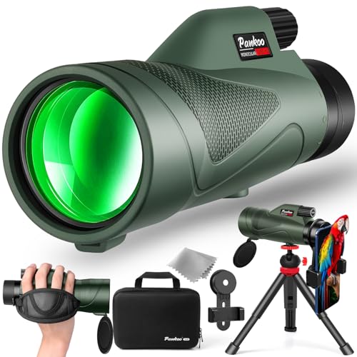 12x60 HD Monocular Telescope for Adults with Smartphone Adapter Tripod Hand Strap - High Power Monoculars Equipped with Large BAK4 Prism & FMC Lens - Suitable for Bird Watching Sports Hiking Traveling