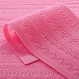 Hedume Set of 4 Sugar Edible Cake Silicone Fondant Impression Lace Mat, 15.5" Large Silicone Lace Mold, Fondant Lace Molds, Flower Pattern Molds Craft Tools for Cake Decorating