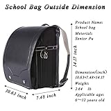 randoseru black backpack ransel japanese school bags boys and girls automatic lock waterpoorf PU leather