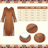 Foaincore 5 Pcs Native Indian Costume Set American Maiden Native Princess Costume Supplies for Halloween(XX-Large)