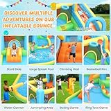 Whubefy 12.8x12Ft Large Bounce House for Big Kids 3-12, 13-in-1 Inflatable Bounce House Water Slide with Splash Pool,Punching Bag,Bouncer, Blow up Jump Bouncy Castle Water Park for Kids Backyard Party