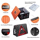 Mymazn Trunk Organizer Plastic for Car, Crate Storage Collapsible Car Organizer for SUV, Groceries, Camping | with Lid, Waterproof Bag, Optional Insulated Cooler(Orange)