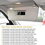 Abodvu Compatible with Mercedes Benz Sun Visor Vanity Mirror Cover,Front Visor Cap Replace for W166 X166 W292 W205 W253 C GLC M Class 2015-2021,1PC Left Makeup Mirror Cap,Beige