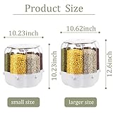 XIYAO 40lb Rice and Grain Storage Container, 360° Rotating Food Dispenser Measuring Cylinder with Lid Moisture Resistant Household, Airtight Storage of Black Rice, Yellow Rice and Other Small Beans