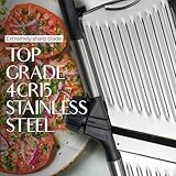 Gramercy Adjustable Mandoline Food Slicer, Mandoline Slicer for Kitchen, Mandolin, Potato, Tomato, Carrot, Vegetable, Fruit and Onion Cutter - Stainless Steel - INCLUDING 1 Pair Cut-Resistant Gloves