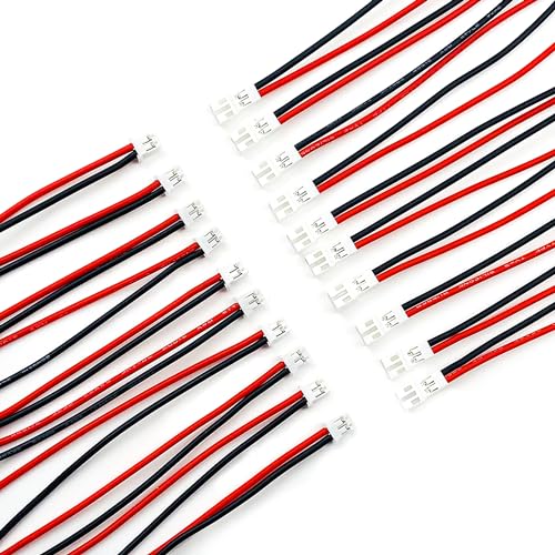 10Pairs JST-PH 2.0 2 Pin Male and Female Connector Soft Silicone Cable 10cm for Battery JJRC H36 H67 Blade Inductrix E010