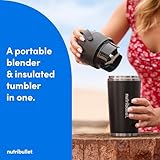 nutribullet Flip Portable Blender with Insulated Cup, Cordless, Brushed Stainless, NBPB50350SS