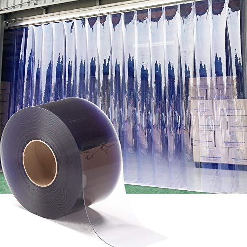 kalwason Plastic Vinyl Strip Door Curtain – 148 Feet Clear PVC Curtain Bulk Roll, Commercial Industrial for Doorways of Pet Home, Warehouse (148 Ft * 7 in * 0.06 in Flat)