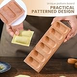 Wood Pasta Ravioli Board 2 in 1 Wooden Doppio Ravioli Mold Maker Stuffed Pappardelle Maker Reversible Ravioletti Moulds Press Wood Pasta Raviolini Maker Handmade Italian Fresh Pasta Making Board Tray