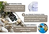 BOSWELL Aquarium Pool Pond with Transparent Clear Viewing Panel and Drain Valve, PVC Canvas with Steel Frame for Ponds, Fish Tank, Koi, Goldfish, Display Show Tank (470 Gallons)