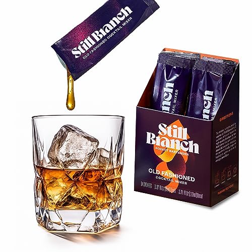 Still Branch Single-Serve Old Fashioned Mix Cocktail Syrup – Handcrafted Cocktail Mixer with Real Bitters, Italian Cherry, Sorghum, Maple and Dark Brown Sugars – No Refrigeration Needed – 14 Sachets