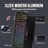 EPOMAKER Galaxy100 QMK/VIA Wireless Gaming Keyboard, Aluminum Mechanical Keyboard with PP Plate, Hot Swappable Custom Keyboard, Bluetooth/2.4Ghz/USB-C (Black, Wisteria Linear Switch)