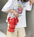 QZUnique Crayfish Shape Handbag Novelty Animal Shaped Purse Crossbody Bag Detachable Shoulder Bag for Women Girl