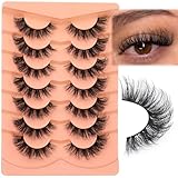 Mink Lashes Wispy False Eyelashes Fluffy D Curl Faux Mink Lashes 14mm Natural Look False Lashes Short Strips Lashes by Focipeysa