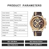 NAVIFORCE Mens Military Watches Sport Waterproof Quartz Leather Casual Date Luxury Wrist Watch Rose Gold