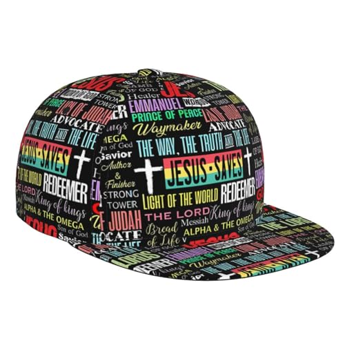Luirioe Jesus Baseball Cap for Men Adjustable Flat Bill Brim Cap for Travel Hiking and Outdoor Sports